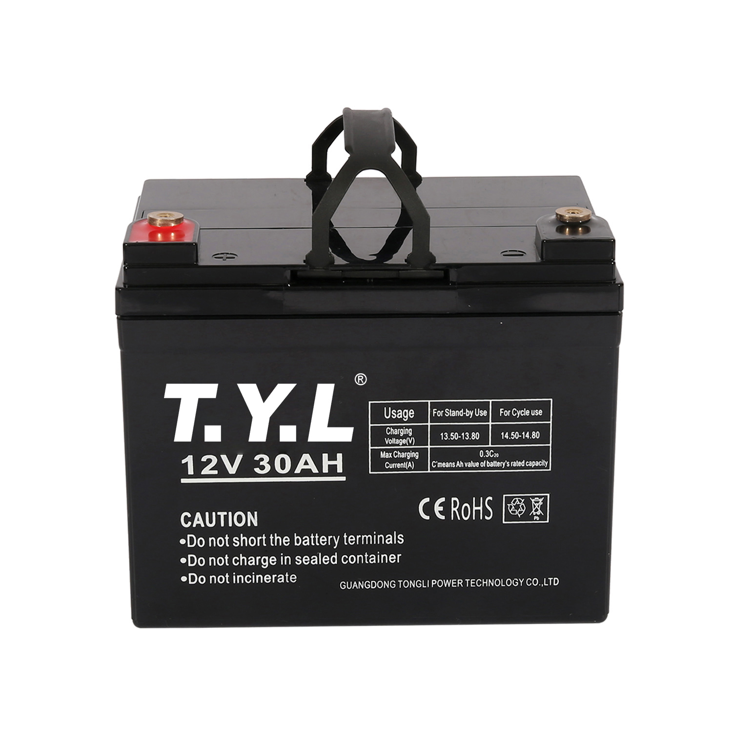 batería de almacenamiento de alto voltaje rectangular 12V30AH para el sistema de seguridad 